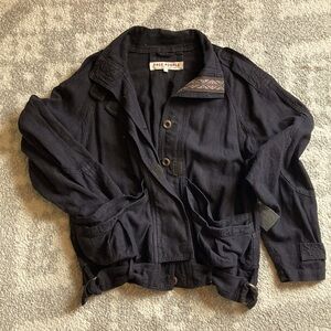 NWT Free People brown linen blend jacket S